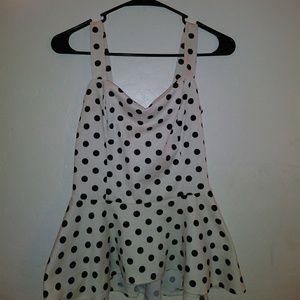 White polka dot shirt